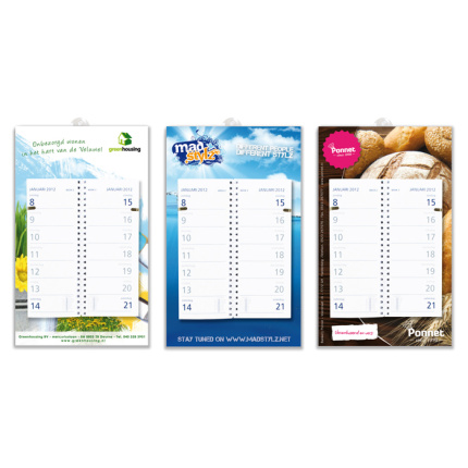 Week omleg kalender met full colour schild - Topgiving